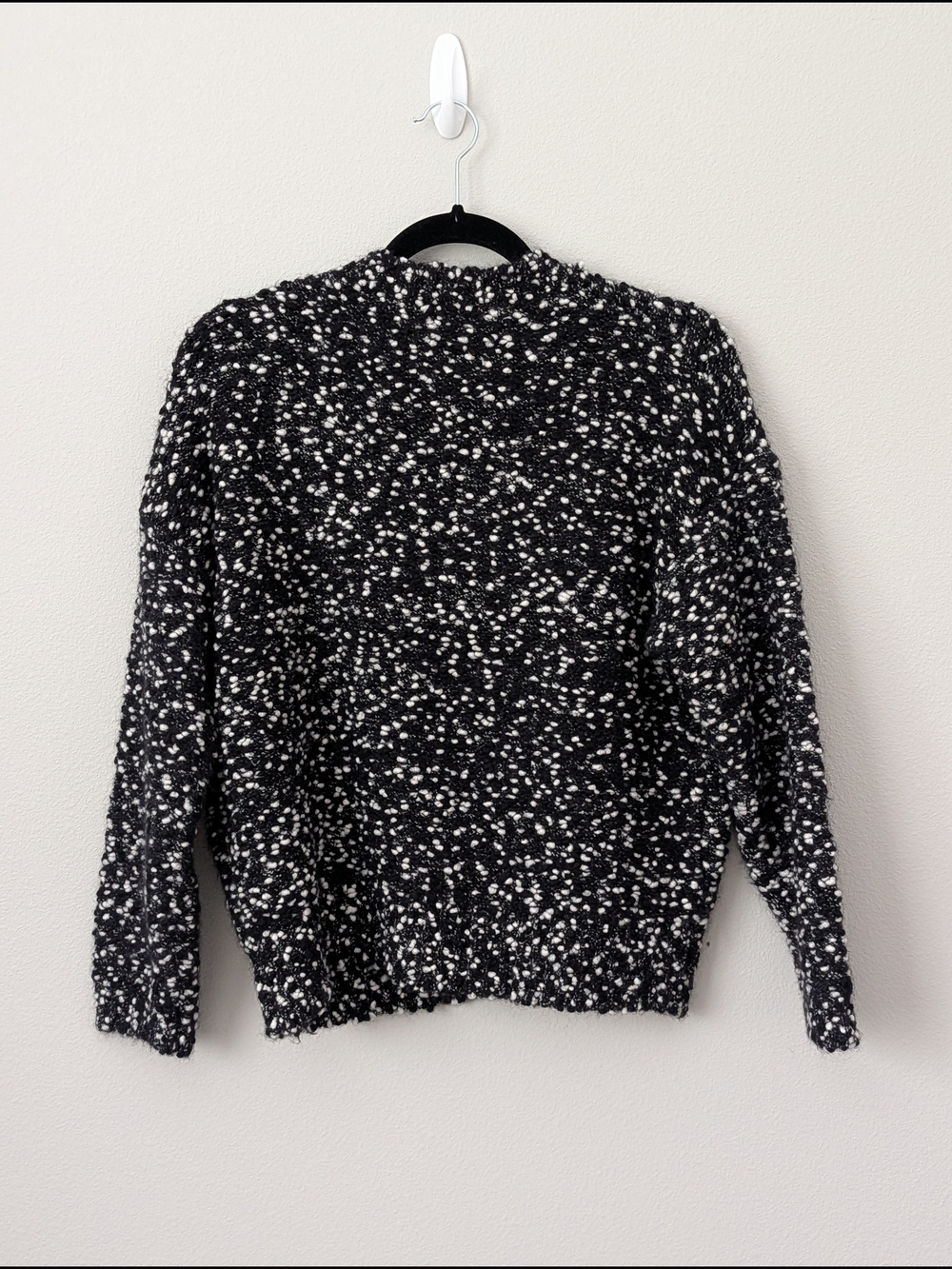 Sezane Juliette Jumper Black & White Speckled Knit Sweater, Size Small - Picture 3 of 12
